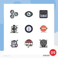 Filledline Flat Color Pack of 9 Universal Symbols of help smart view devices sound Editable Vector Design Elements