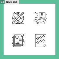 Universal Icon Symbols Group of 4 Modern Filledline Flat Colors of world globe health school delivery medical Editable Vector Design Elements