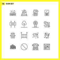 paquete de iconos vectoriales de stock de 16 signos y símbolos de línea para construcción banner imac dispositivo divertido computadora elementos de diseño vectorial editables vector