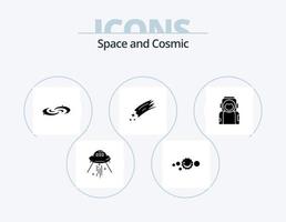 paquete de iconos de glifos espaciales 5 diseño de iconos. astronomía. universo. universo. sistema. astronomía vector