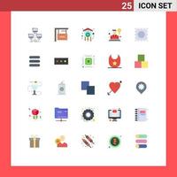 Mobile Interface Flat Color Set of 25 Pictograms of salesman person hotel agent cuckoo Editable Vector Design Elements