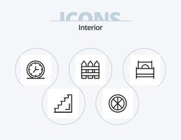 Interior Line Icon Pack 5 Icon Design. entrance. interior. light. drawer. boxes vector