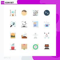 16 Thematic Vector Flat Colors and Editable Symbols of exchange business management wave saw tooth Editable Pack of Creative Vector Design Elements