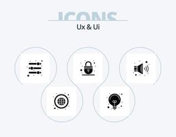 Ux And Ui Glyph Icon Pack 5 Icon Design. speaker. web. options. security. lock vector
