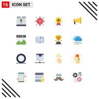 16 Creative Icons Modern Signs and Symbols of website analytics best quality warning megaphone Editable Pack of Creative Vector Design Elements