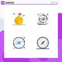 4 Universal Flat Icon Signs Symbols of flag spring target product energy Editable Vector Design Elements