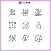 9 Thematic Vector Outlines and Editable Symbols of wireframe ui autumn layout stopwatch Editable Vector Design Elements