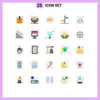 Group of 25 Modern Flat Colors Set for airplane board potato logistic pastry Editable Vector Design Elements