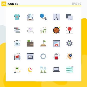 Pack of 25 Modern Flat Colors Signs and Symbols for Web Print Media such as duplicate space people location web Editable Vector Design Elements
