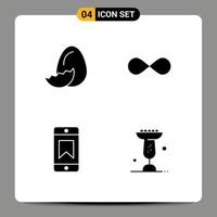 Mobile Interface Solid Glyph Set of Pictograms of egg achievements spring crypto device Editable Vector Design Elements