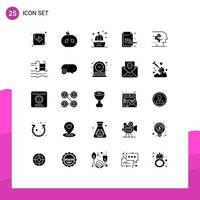 Editable Vector Line Pack of 25 Simple Solid Glyphs of brain android sail pen paint Editable Vector Design Elements