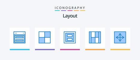 Layout Blue 5 Icon Pack Including angular. illustration. frame. draw. create. Creative Icons Design vector