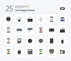 Devices 25 Flat Color icon pack including mobile. device. type. cellphone. wireless vector