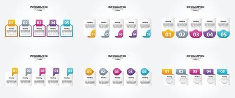 ilustración vectorial infografía conjunto de diseño plano para folleto publicitario y revista vector