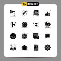 User Interface Pack of 16 Basic Solid Glyphs of pointer solution chemistry like finger Editable Vector Design Elements