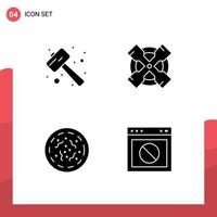 Modern Set of Solid Glyphs Pictograph of knock rotten smash tool worm Editable Vector Design Elements