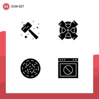 Modern Set of Solid Glyphs Pictograph of knock rotten smash tool worm Editable Vector Design Elements