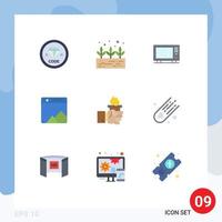 9 Thematic Vector Flat Colors and Editable Symbols of leader business home web photo Editable Vector Design Elements