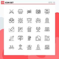 25 Creative Icons Modern Signs and Symbols of education hardware computer laptop return Editable Vector Design Elements