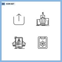 4 iconos creativos signos y símbolos modernos de instagram empleado corona monarquía hr elementos de diseño vectorial editables vector