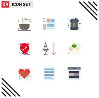 9 Universal Flat Color Signs Symbols of arrow trust page tank energy Editable Vector Design Elements