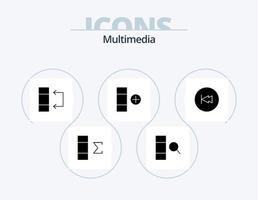 paquete de iconos de glifos multimedia 5 diseño de iconos. . multimedia. mesa. hacia atrás. flecha vector