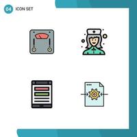 4 Creative Icons Modern Signs and Symbols of machine internet weight hospital nurse smartphone Editable Vector Design Elements