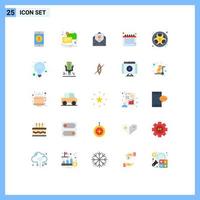 User Interface Pack of 25 Basic Flat Colors of hazard schedule donation event calendar Editable Vector Design Elements