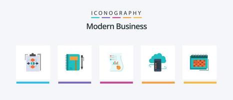 Modern Business Flat 5 Icon Pack Including data. analytics. business. audit. pen. Creative Icons Design vector