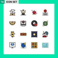 Set of 16 Modern UI Icons Symbols Signs for fruit occupy crown occupation conflict Editable Creative Vector Design Elements