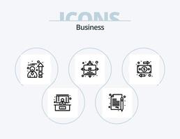 Business Line Icon Pack 5 Icon Design. working. consulting. money. chat. paper vector
