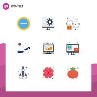 paquete de iconos de vector de stock de 9 signos y símbolos de línea para finanzas negocios juego creativo diversión elementos de diseño de vector editables