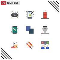 9 iconos creativos signos y símbolos modernos de llamada telefónica aplicación móvil bomba militar elementos de diseño vectorial editables vector