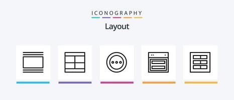 Layout Line 5 Icon Pack Including interface. arrange. ui. settings. loading. Creative Icons Design vector