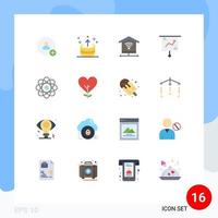 16 Creative Icons Modern Signs and Symbols of biochemistry presentation security marketing chart Editable Pack of Creative Vector Design Elements