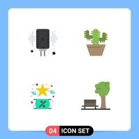 4 Flat Icon concept for Websites Mobile and Apps microphone black audio nature friday Editable Vector Design Elements