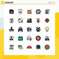 Set of 25 Modern UI Icons Symbols Signs for shirt button sewing script clothing shop Editable Vector Design Elements