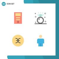 Modern Set of 4 Flat Icons and symbols such as computer sign stabilizer jewelry symbols Editable Vector Design Elements
