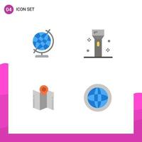 4 Universal Flat Icon Signs Symbols of education direction devices products navigation Editable Vector Design Elements