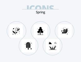 paquete de iconos de glifos de primavera 5 diseño de iconos. animal. primavera. primavera. pino. naturaleza vector