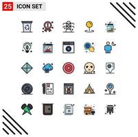 conjunto de 25 iconos modernos de la interfaz de usuario signos de símbolos para los elementos de diseño vectorial editables del puntero de las monedas de energía del tarro de ahorro vector