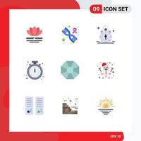 9 Creative Icons Modern Signs and Symbols of diamond mobile clock clock alarm Editable Vector Design Elements