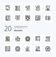 20 Education Line icon Pack like painting art student physics molecule vector