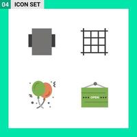 Universal Icon Symbols Group of 4 Modern Flat Icons of layout food balloons celebration restaurant Editable Vector Design Elements