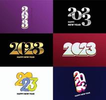 Big Collection of 2023 Happy New Year symbols Cover of business diary for 2023 with wishes vector