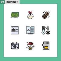 paquete de iconos de vector de stock de 9 signos y símbolos de línea para prueba en línea cartera trabajo de horneado bolsa de sitio web elementos de diseño de vector editables