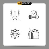 Pictogram Set of 4 Simple Filledline Flat Colors of health security medical healthcare globe Editable Vector Design Elements