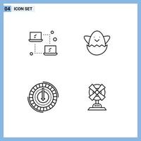 Group of 4 Filledline Flat Colors Signs and Symbols for computing expense transfer spring reduce Editable Vector Design Elements