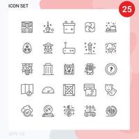 Universal Icon Symbols Group of 25 Modern Lines of egg soap battery cleaning teamwork Editable Vector Design Elements