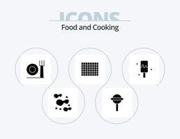 paquete de iconos de glifos de alimentos 5 diseño de iconos. . . restaurante. helado. crema vector